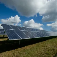 Solar panel installation in a field